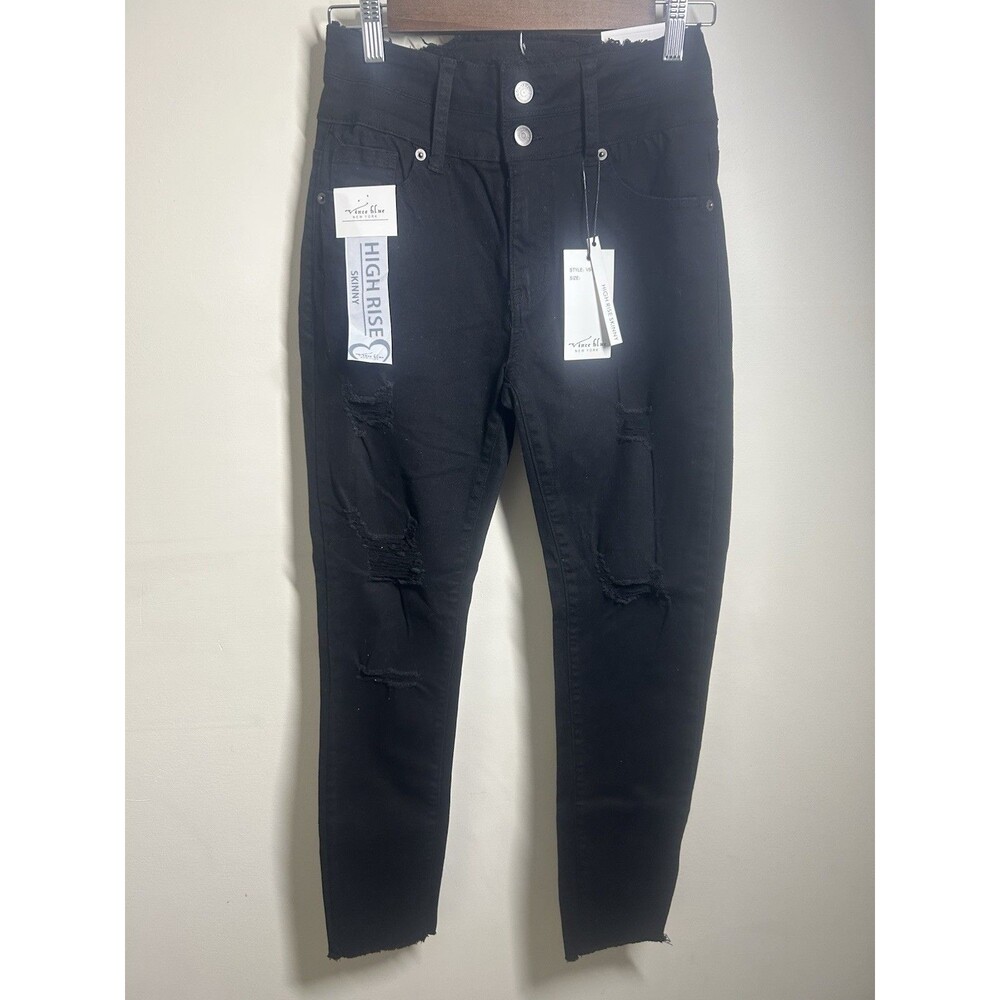 Vince Blue Women's Jeans Black Size 9 Distressed Stretch Skinny Leg NEW 285